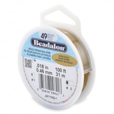 .018" 49st Beadalon Beading Wire - Satin Gold - 100ft (30m)