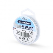.018" (0.46mm) 49strand Beadalon Beading Wire - White - 30ft (9.1m)