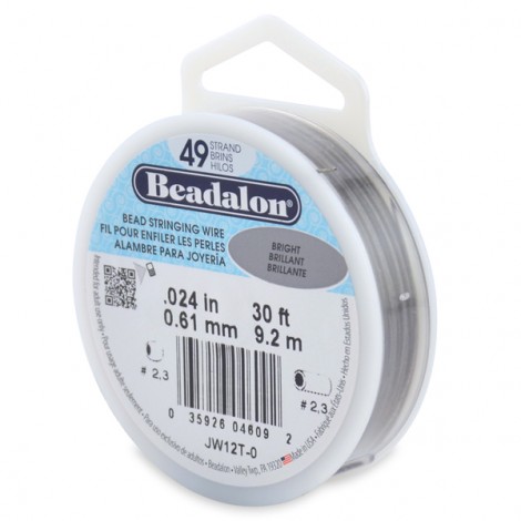 .024" (.61mm) 49 Str Beadalon Beading Wire - Bright - 30ft (9.2m)