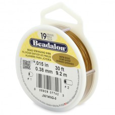 .015" (.38mm) Beadalon 19st Satin Gold Beading Wire - 30ft (9.2m)