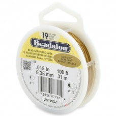 .015" (.38mm) Beadalon 19st Beading Wire - Satin Gold - 100ft (31m)