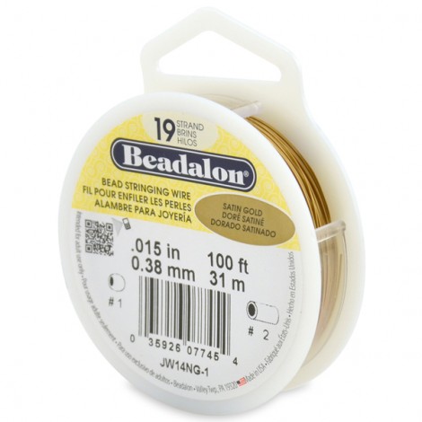 .015" (.38mm) Beadalon 19st Beading Wire - Satin Gold - 100ft (31m)