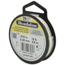 .015" (.38mm) Beadalon 19st Silver Plated Beading Wire - 15ft (4.6m)