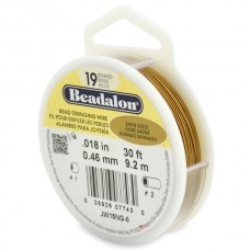 .018" Beadalon 19st Satin Gold Beading Wire - 30ft (9.2m)