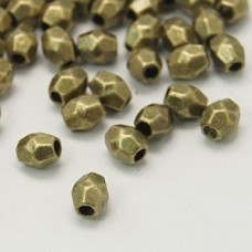 4x3.5mm Ant Bronze Plated Tibetan Style Faceted Spacers