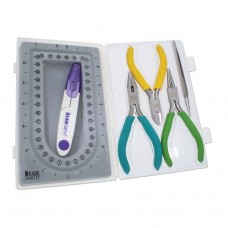 Beadsmith Beaders Mini Travel Kit - Pliers, Cutters, Mini Bead Board, Cutter, Tweezers & Box