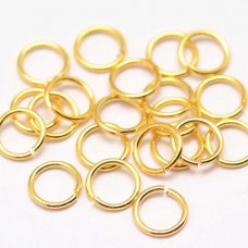 6mm 20ga 18K Gold Plated Brass Nickel Free Open Round Jumprings