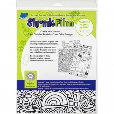 Grafix Shrink Plastic - Assorted Printed Design Pack - Eyes, Tarot, Art Supplies, Doodles - 4 sheets