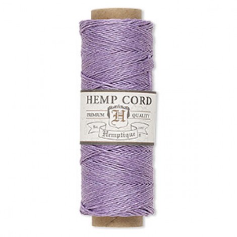 .5mm (10lb) Hemptique Hemp Cord - Lavender - 205ft (62m)