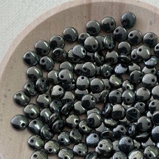6mm Czech Lentil Beads - Hematite - Pack of 20