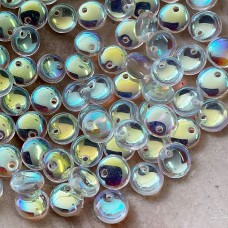 6mm Czech Lentil Beads - Crystal AB - Pack of 20