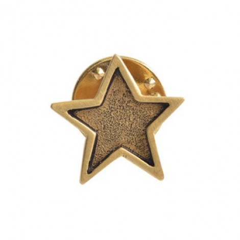 11mm ID Nunn Design Mini Star Lapel Pin - Antique 22K Gold