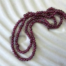 2mm Rhodolite Garnet Hand-Cut Round Beads - 13in strand