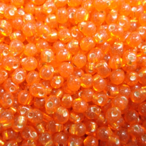 2.8mm Miyuki Drop Beads - Silver Lined Orange
