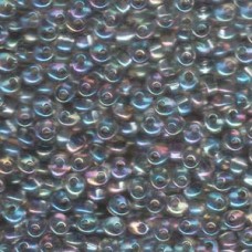 4mm Magatama Drop Beads - Transp Grey AB - 12.5g