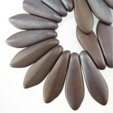 6x15mm CzechMates 2-Hole Daggers- Chocolate Brown Matte Bronze Vega - Pack of 20