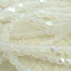 4mm Czech Firepolish Beads - Matte Crystal AB - Pack of 50