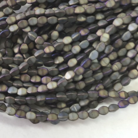 5x3mm Czech Pinch Beads - Matte Iris Brown - Pack of 50