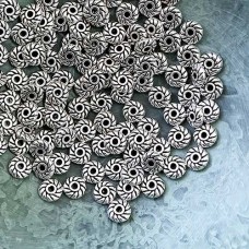 6mm Twisted Edge Ant Silver Tibetan Silver Flat Spacers - Pack of 50