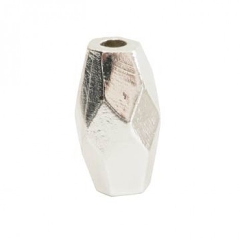 12x6mm Nunn Design Faceted Dble Cone Beads - Brt Silver