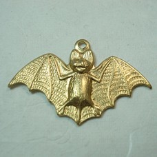25x17mm Bat Raw Brass Charm