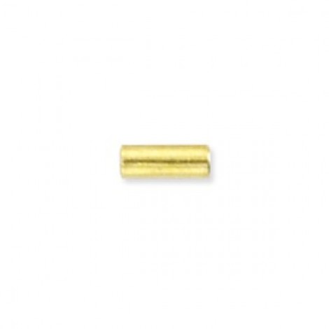 Beadalon 1.2x3mm Gold Plated Tube Spacer Beads - Pack of 100