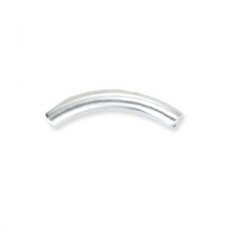 1.2x8mm Beadalon Curved Silver Plated Tube Beads  - Pack of 100 beads