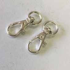 Large 32x13mm High Quality Silver Plated Brass Swivel Clips - each