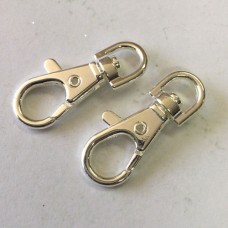 Extra Large 38x14mm High Quality Silver Plated Brass Swivel Clips - Pack of 2