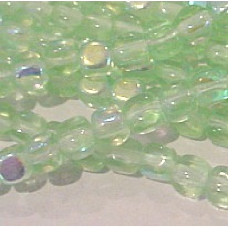 4mm Peridot AB Czech Cube Beads - Pack of 50