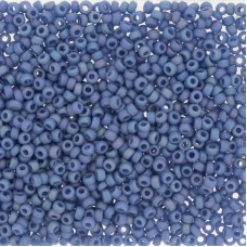 15/0 Miyuki Seed Beads - Opaque Glaze Rainbow Soft Blue