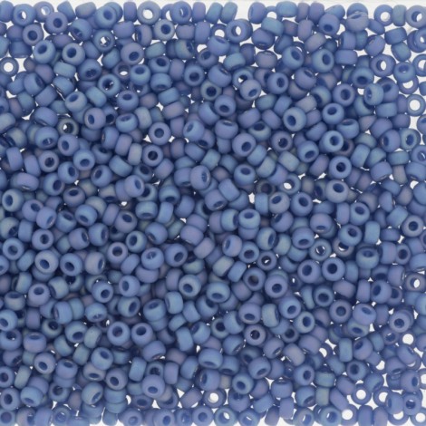 8/0 Miyuki Duracoat Seed Beads - Frost Opaque Glaze Rainbow Soft Blue - 22gm