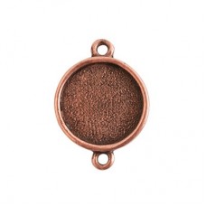 12.8mmID Nunn Pure Copper Plated Mini Circle Bezel Links - Pack of 2
