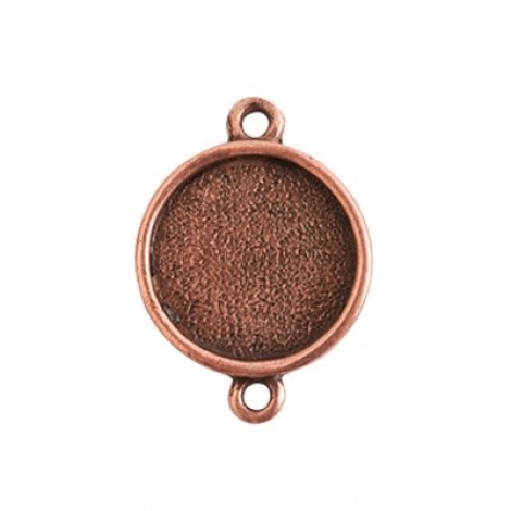 12.8mmID Nunn Pure Copper Plated Mini Circle Bezel Links