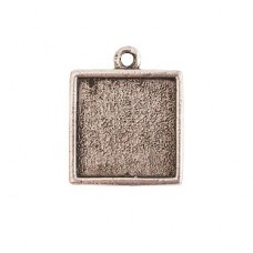 12.7mmID Nunn Antique Silver Mini Square Loop Settings - each
