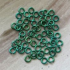 4mm Anodized Niobium Jumprings - Green - Pack of 6