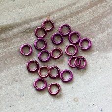 4mm Anodized Niobium Jumprings - Pink - Pack of 6