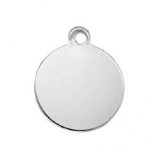11/16" (17.5mm) 24ga ImpressArt Nickel Silver Circle Tag w/ring - Pack of 12