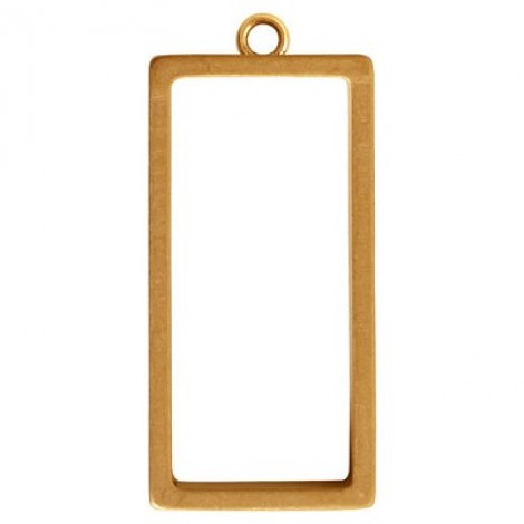 31x13mm Nunn Gold Large Rectangle Open Frame w-Loop