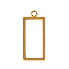 25x10mm Nunn Ant Gold Sm Rectangle Open Frame w-Loop
