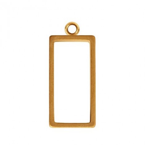 25x10mm Nunn Ant Gold Sm Rectangle Open Frame w-Loop