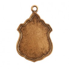 31x20mm Nunn Design Ensign Flat Tags - Double sided Bezel Frame - Antique 24K Gold Plated - Each