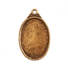 29x18mm Nunn Design Ant 24K Gold Plated Oval Flat Tag - Each
