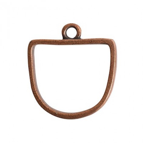 31x28mm Nunn Design Open Half Oval Pendant - Copper