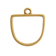 31x28mm Nunn Design Open Half Oval Pendant - Gold - Each