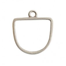 31x28mm Nunn Design Open Half Oval Pendant - Silver - Each