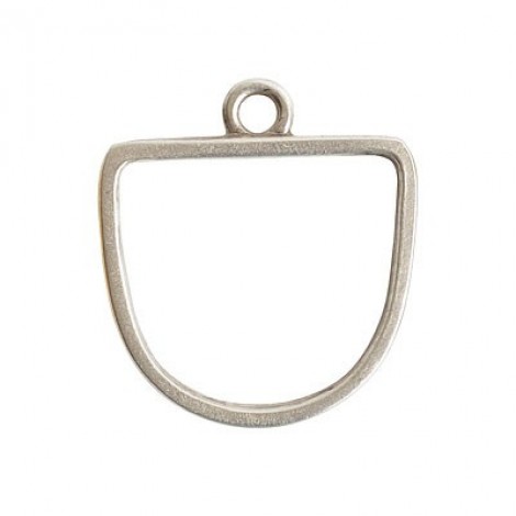 31x28mm Nunn Design Open Half Oval Pendant - Silver