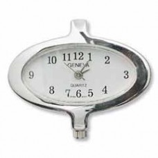 Oval Geneva Silver Watch Face
