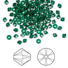 3mm Crystal Passions® Crystal Bicones - Emerald
