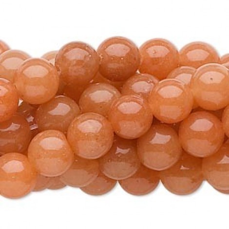 8mm Red Aventurine Round Gemstone Beads - Strand